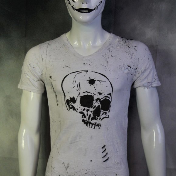 Skull Handmade Distressed Destroyed Ripped Altered - Picture 3 of 3